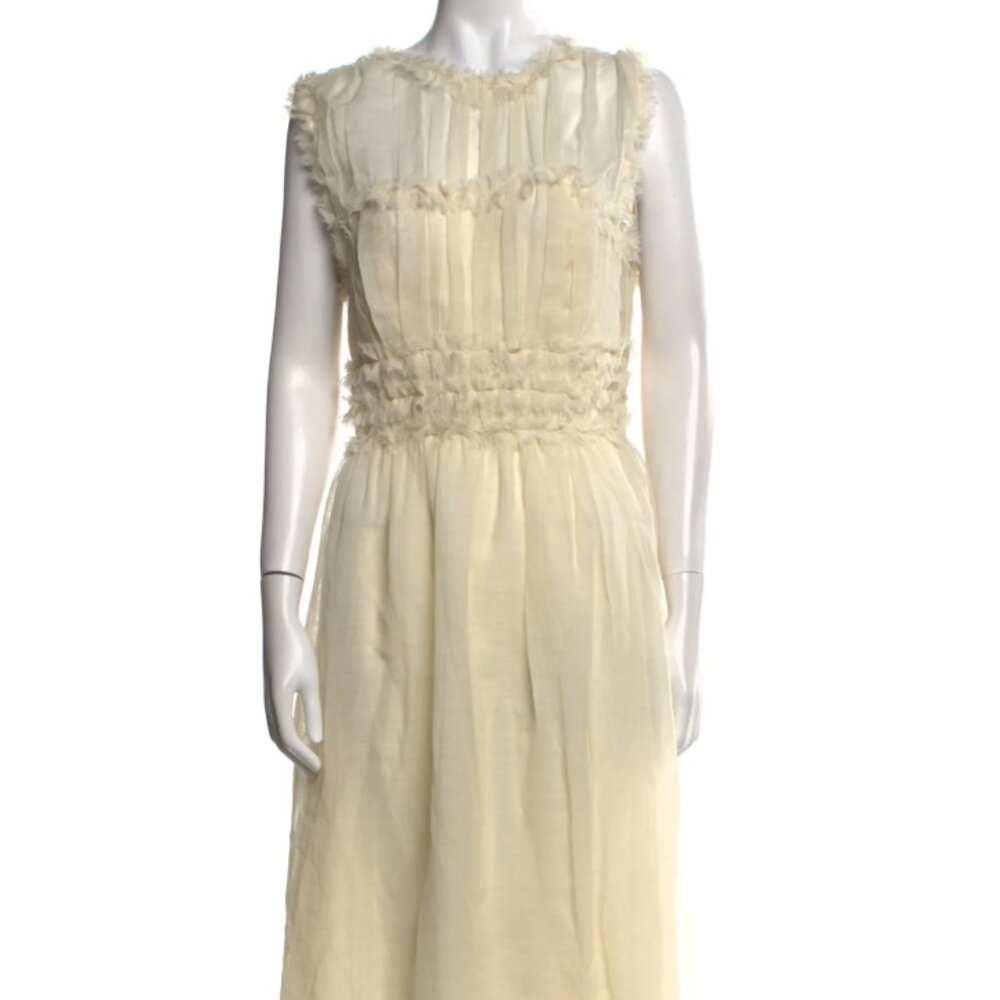 NWOT ULLA JOHNSON Wool Aberdeen Midi in Alabaster M $620 - Picture 9 of 11